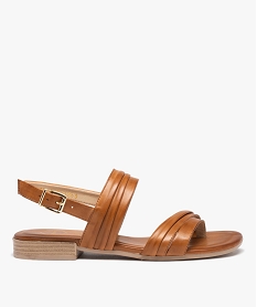 NU-PIED NOIR SANDALE MARRON CLAIR:30383311268-Cuir chevre/Cuir chevre/Synthetique/Synthetique/