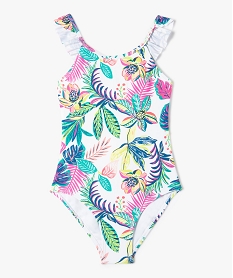 GEMO Maillot de bain fille une pièce à motifs fleuris imprime tropical