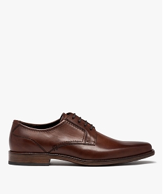 derbies homme dessus cuir uni a bout carre - taneo brunD604501_1