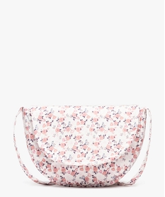 GEMO Sac fille à motifs fleuris avec chouchou pour les cheveux assorti Blanc