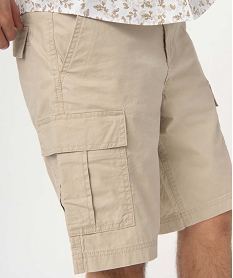 bermuda homme cargo en toile delavee beigeD605201_2