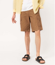 GEMO Bermuda homme cargo en toile délavée Beige