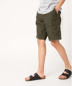 bermuda homme cargo en toile delavee vertD605501_1