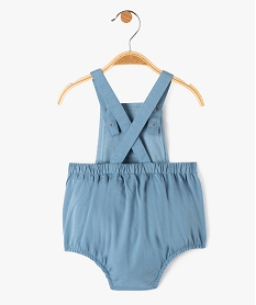 combishort bebe a bretelles coupe barboteuse bleu