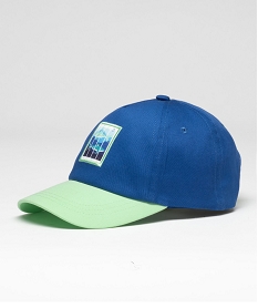 casquette en coton bicolore a fermeture ajustable bleu standardD605801_1