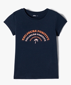 tee-shirt fille a manches courtes avec motif bleu tee-shirtsD606001_1