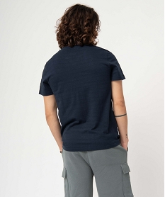 tee-shirt homme a manches courtes matiere et col fantaisie bleu tee-shirtsD606801_3