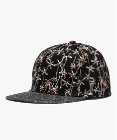 casquette fille avec motifs palmiers et visiere a paillettes noir standardD608401_1