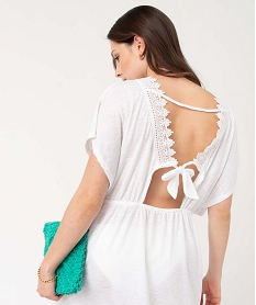 robe de plage femme avec col en dentelle blanc vetements de plageD608801_2
