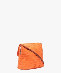 sac besace femme en paille avec pompon orange sacs bandouliereD609901_2