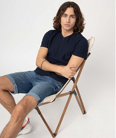 CHAUSSURE PLAT MARRON TEE-SHIRT BLEU MARINE:40179541832-Coton////