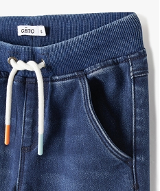 bermuda en denim avec ceinture en bord-cote garcon bleu vif shorts bermudas et pantacourtsD613101_2