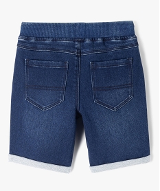 bermuda en denim avec ceinture en bord-cote garcon bleu vif shorts bermudas et pantacourtsD613101_3