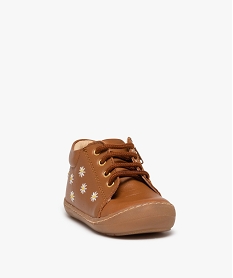 bottillons premiers pas bebe fille dessus cuir a fleurs – na! orange chaussures de parcD613401_2