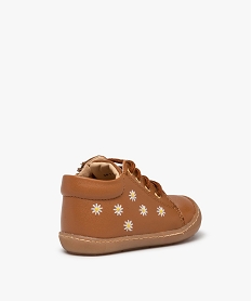 bottillons premiers pas bebe fille dessus cuir a fleurs - na! orangeD613401_4