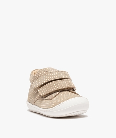 baskets premiers pas bebe fille dessus cuir a pois – na! beigeD613501_2