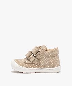 baskets premiers pas bebe fille dessus cuir a pois – na! beige chaussures de parcD613501_3