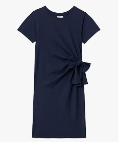 robe tee-shirt femme avec noeud a la taille bleuD614201_4