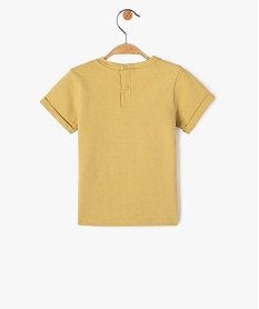 tee-shirt bebe garcon imprime avec manches courtes a revers - lulucastagnette jaune tee-shirts manches courtesD614701_4