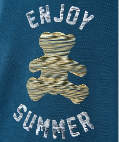 tee-shirt bebe garcon imprime avec manches courtes a revers - lulucastagnette bleu tee-shirts manches courtesD614901_2