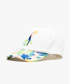 casquette fille imprime tropical blancD615301_1