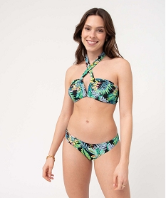 bas de maillot de bain femme forme classique imprime tropical imprime bas de maillots de bainD615901_3