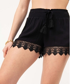 short de plage avec finitions brodees femme noir standard vetements de plageD616701_2