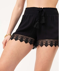 short de plage avec finitions brodees femme noir vetements de plageD616701_2