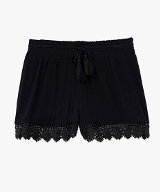 short de plage avec finitions brodees femme noir standard vetements de plageD616701_4