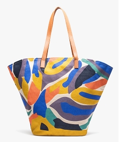 sac cabas femme en toile grand format multicolore cabas - grand volumeD618201_1