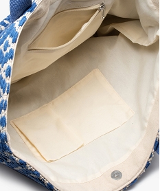 sac cabas femme en toile tissee grand format bleu sacs a mainD618301_3