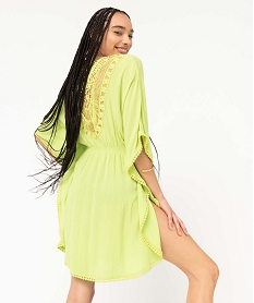 robe de plage femme avec dos en dentelle vert vetements de plageD620401_1