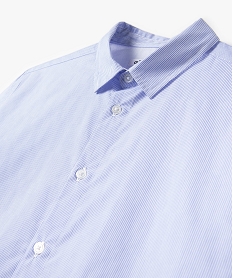 chemise garcon a manches longues a fines rayures bleuD620801_2