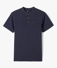 polo a manches courtes et col mao garcon bleu tee-shirtsD621601_1