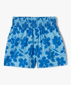 GEMO Short fille avec ceinture smockée bleu standard