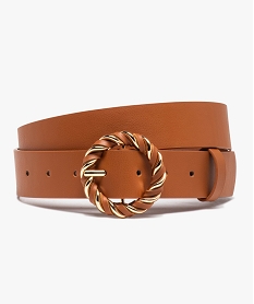 GEMO Ceinture femme avec boucle ronde torsadée décorative Orange