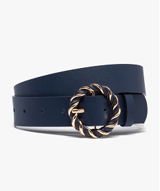 GEMO Ceinture femme avec boucle ronde torsadée décorative Bleu