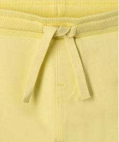 short en maille avec ceinture bord-cote bebe garcon jaune shortsD624501_2