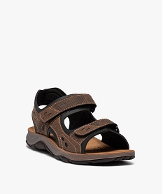 sandales homme sport unies a scratch marron standardD625901_2