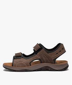 sandales homme sport unies a scratch marron standardD625901_3