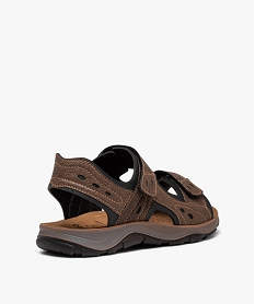 sandales homme sport unies a scratch marron standardD625901_4