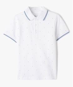 polo garcon a motifs palmiers et finitions contrastantes blancD626601_1