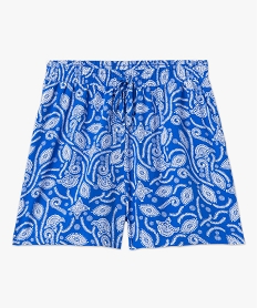 short imprime en maille fluide avec taille elastiquee femme bleu shortsD627501_4