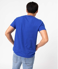 tee-shirt homme avec inscription gaufree - camps united bleu tee-shirtsD630101_3