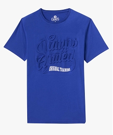 tee-shirt homme avec inscription gaufree - camps united bleu tee-shirtsD630101_4