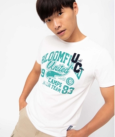 tee-shirt homme a manches courtes avec inscription - camps united blanc tee-shirtsD630301_1