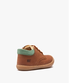 chaussures premiers pas bebe garcon unies en cuir et a zip - na! orangeD636701_4