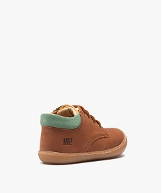 chaussures premiers pas bebe garcon unies en cuir et a zip - na! orange chaussures de parcD636701_4