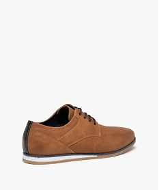 derbies garcon unis a semelle bicolore brun chaussures bassesD637101_4