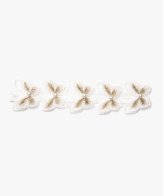 GEMO Bandeau cheveux fille avec papillons brodés et perles Blanc